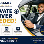 Private Driver Needed in Ajah, Lagos
