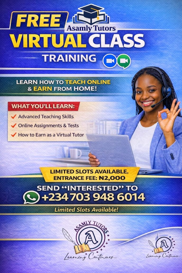 Join the Asamly Tutors Virtual Training Program