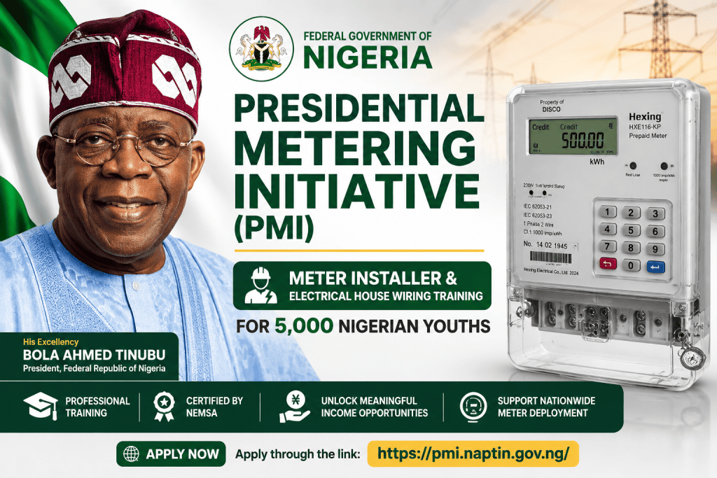 Presidential Metering Initiative (PMI): Free Meter Installer Training for 5,000 Nigerian Youths