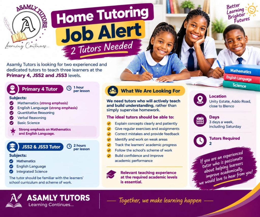 📚 Home Tutoring Job Alert – 2 Tutors Needed 📚 Home Tutoring Job Alert – 2 Tutors Needed